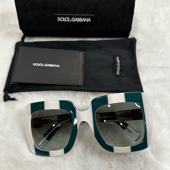 Dolce & Gabbana Accessories - Dolce & Gabbana Bold Green and White Sunglasses-brand new with box